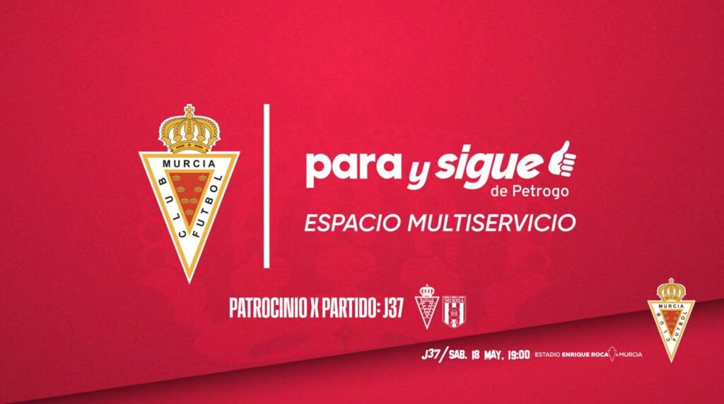 Para y Sigue de Petrogo acompañará al Real Murcia como patrocinador principal ante el Mérida