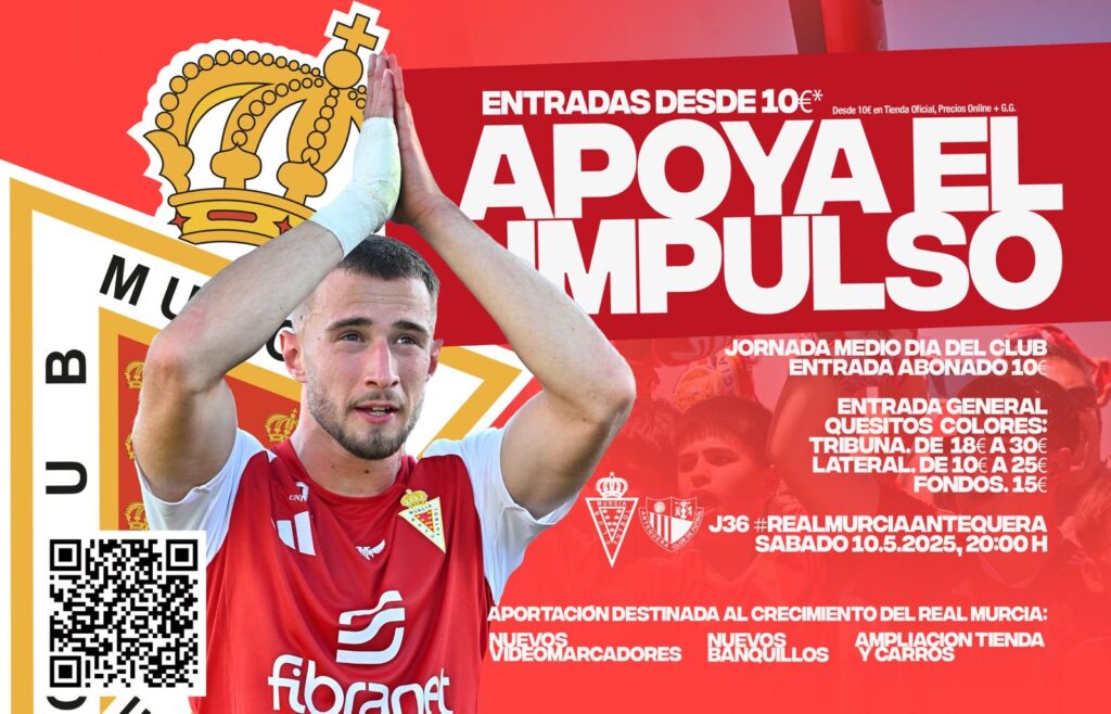 ¡Apoya el impulso! Hazte con tu entrada para el Real Murcia – Antequera