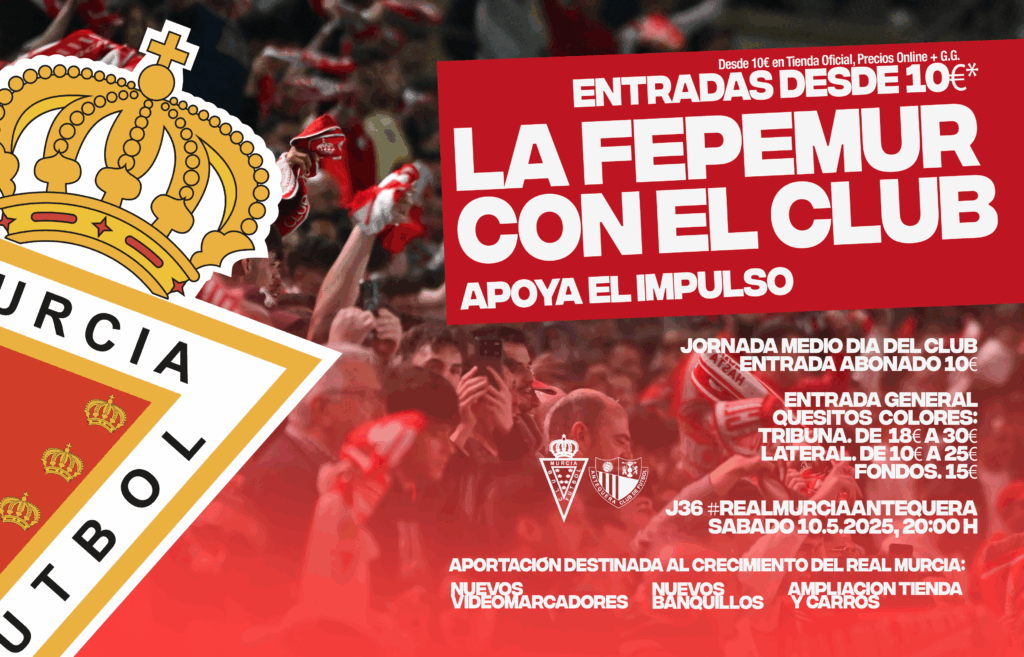 La FEPEMUR apoya al club. Este sábado todos al estadio