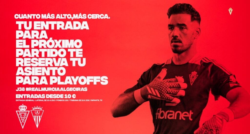 Tu entrada para el Real Murcia – Algeciras te reserva tu asiento para los playoffs