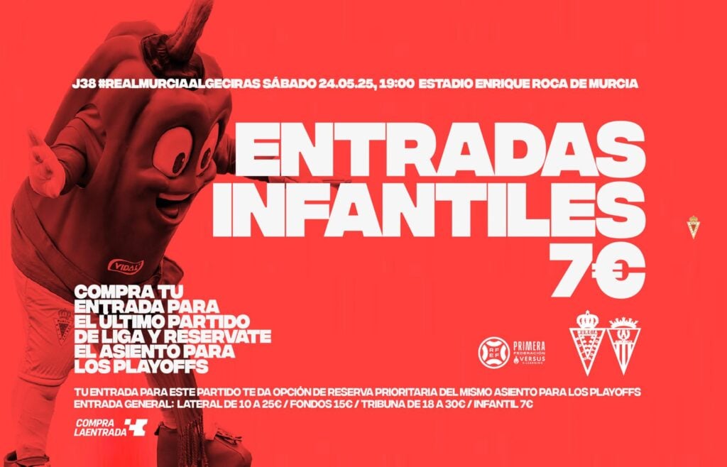 ¡Hazte con tu entrada para el Real Murcia – Algeciras! Entradas desde 10€