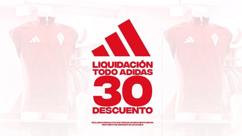 ¡Liquidación total! Todo el producto Adidas con un 30% de descuento