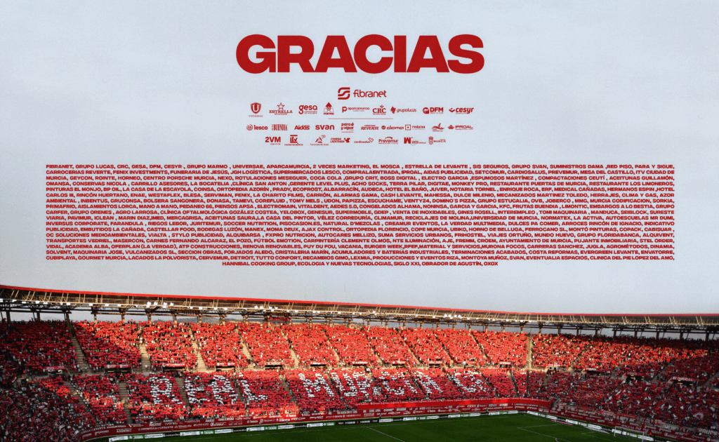 El Real Murcia agradece el apoyo de sus más de 200 empresas patrocinadoras y colaboradoras en la temporada 2024-2025
