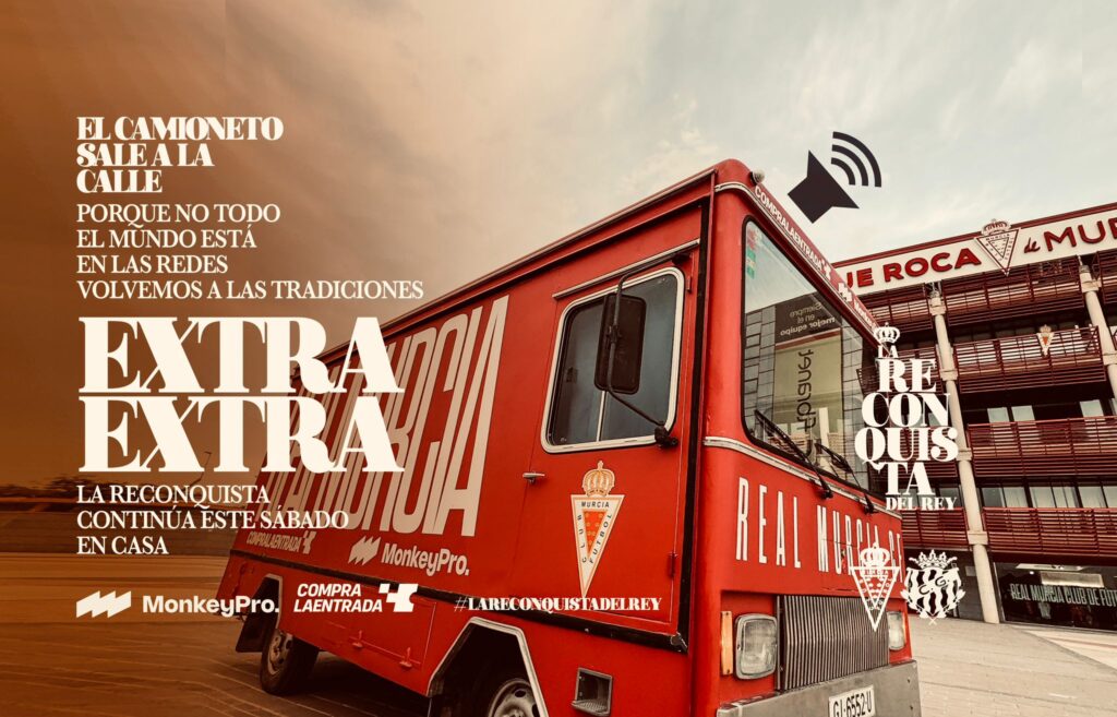 El Camioneto del Real Murcia vuelve a las calles para anunciar la Reconquista