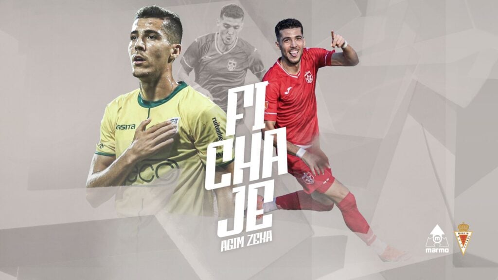 Agim Zeka, un extremo habilidoso con trayectoria internacional para el Real Murcia 2025/2026