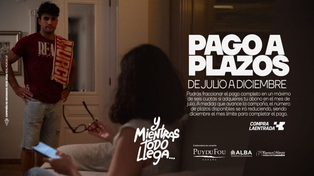 El Real Murcia permite fraccionar el pago del abono en hasta seis cuotas