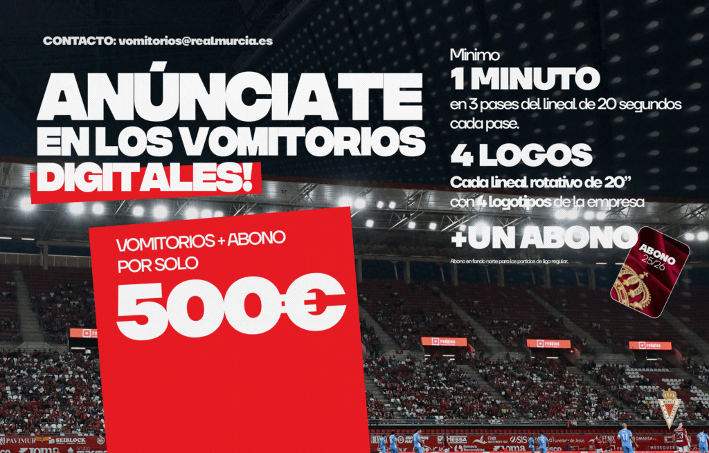 Empresas con Escudo: anuncia tu marca en los nuevos vomitorios digitales del Enrique Roca y apoya al Real Murcia