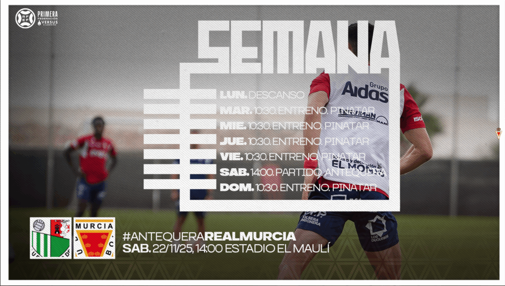 Plan de trabajo semanal del Real Murcia antes de visitar al Antequera