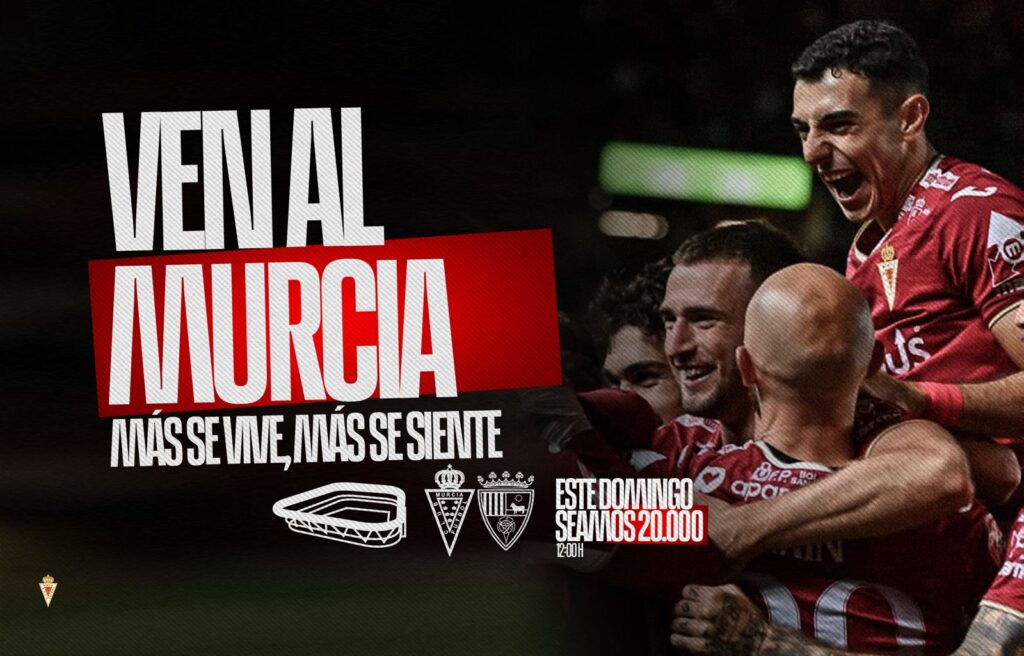 ¡Mañana partido! ¡Ven al Murcia! Seamos 20.000 ante el Teruel