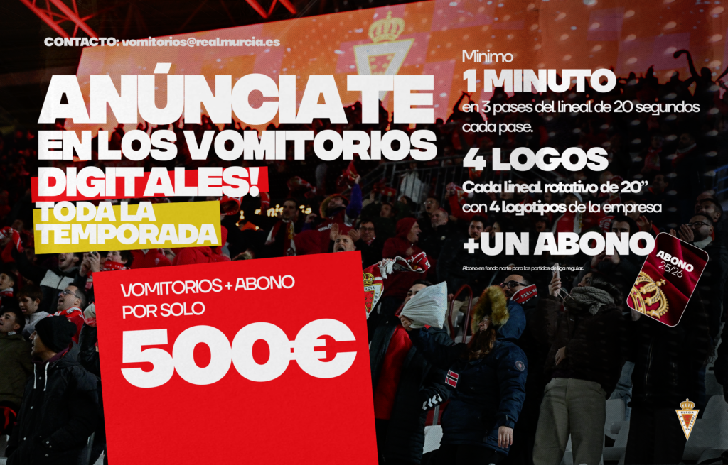 Anúnciate desde 500€ hasta final de temporada en los nuevos vomitorios LED incluyendo 1 abono 2025/2026