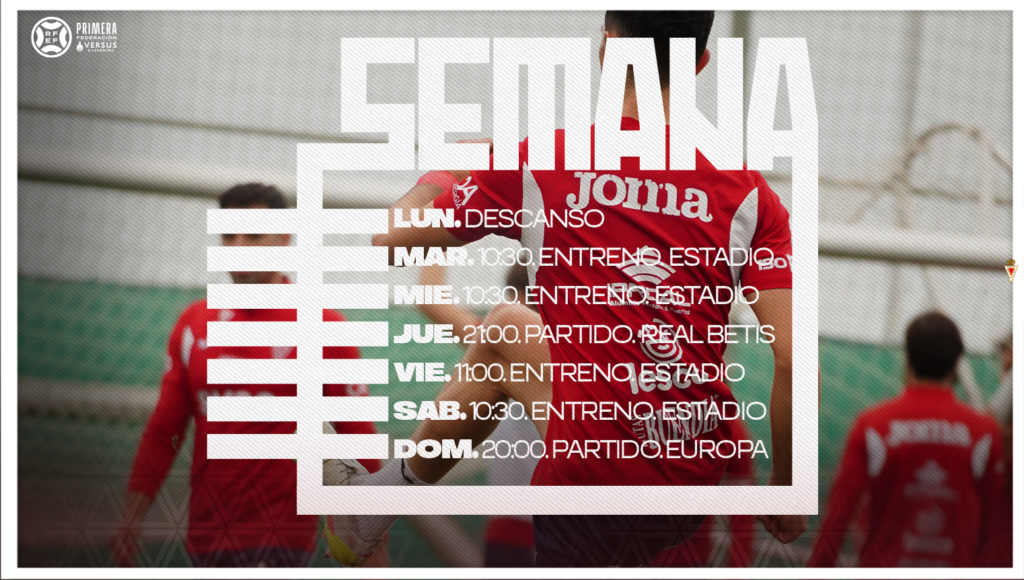 Plan de trabajo del primer equipo en semana de Copa del Rey y Liga