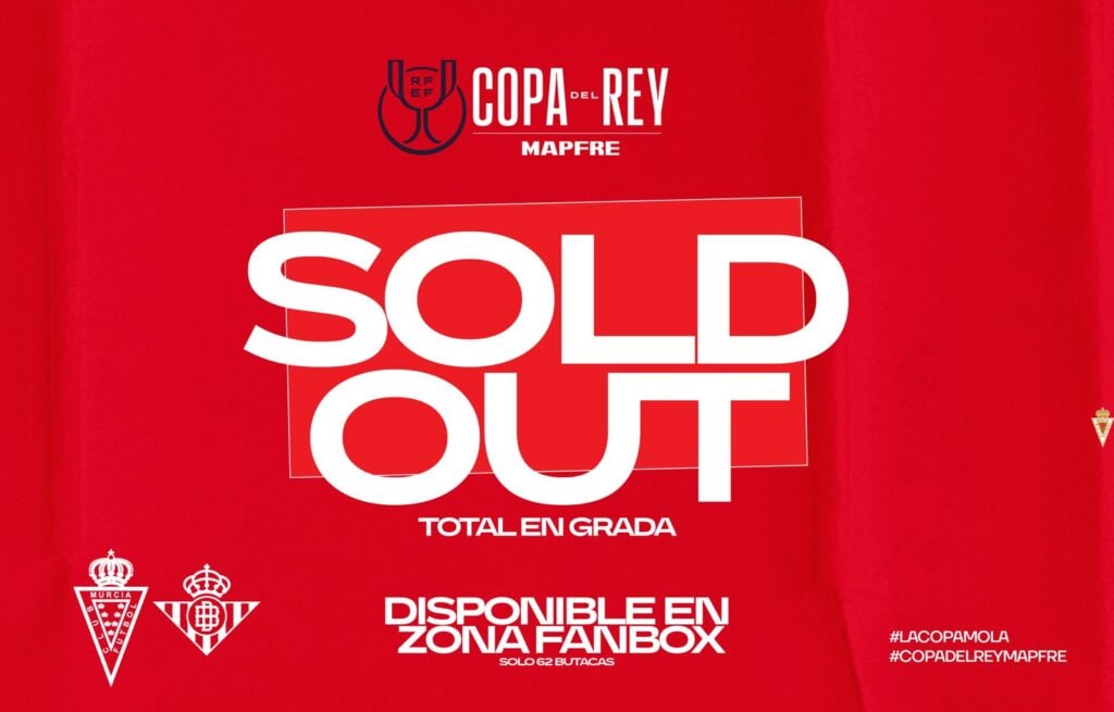 Sold Out para el Real Murcia – Real Betis de Copa del Rey. Disponibles las últimas butacas FanBox