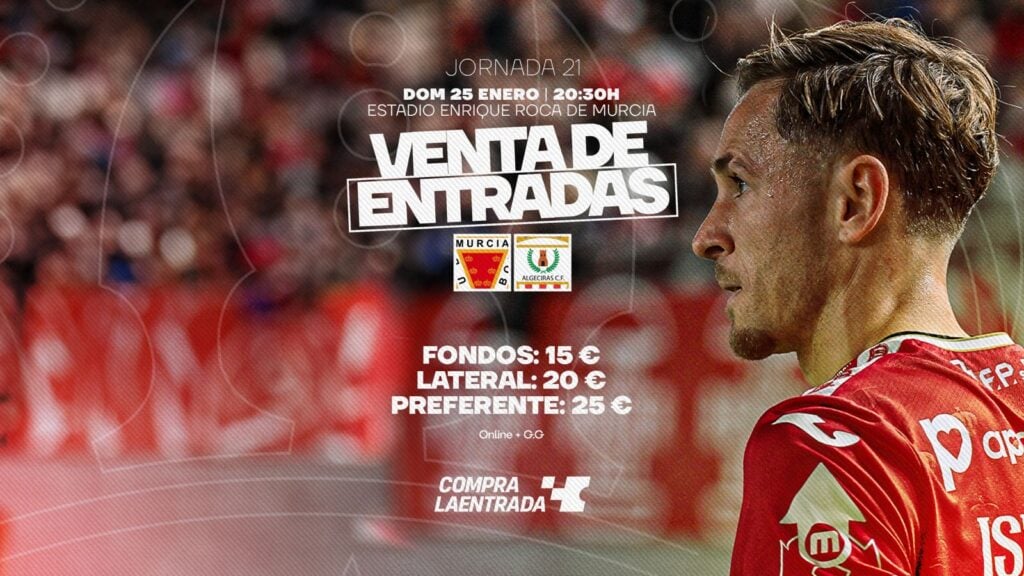 Ya a la venta las entradas para el Real Murcia – Algeciras C.F. | ¡Próximo partido en casa!