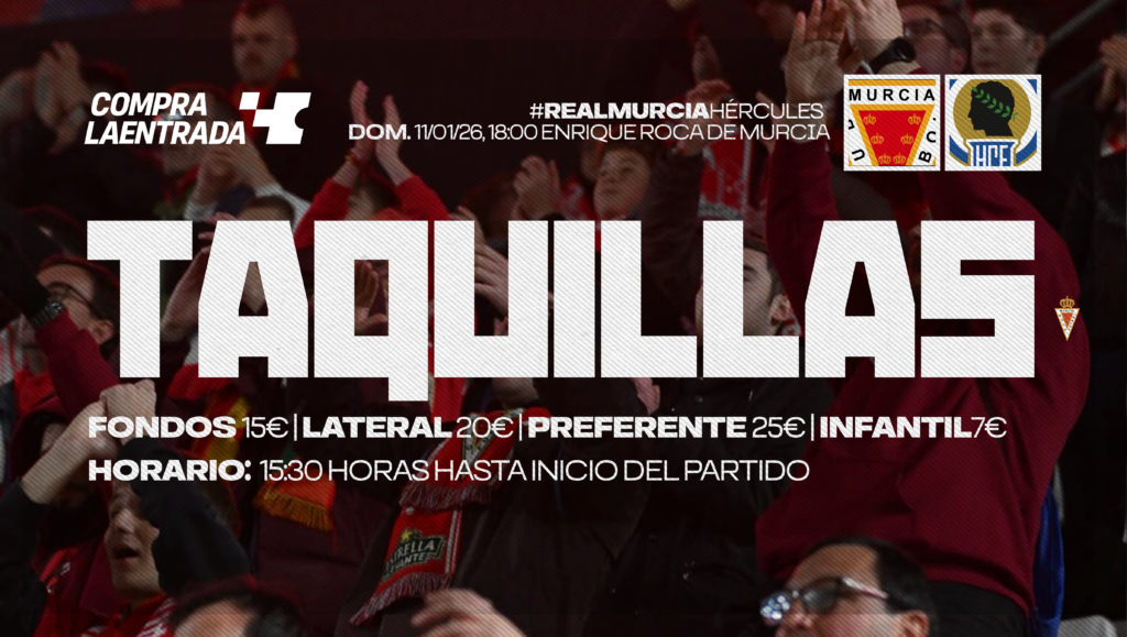 Horarios de Taquillas y accesos para el Real Murcia – Hércules