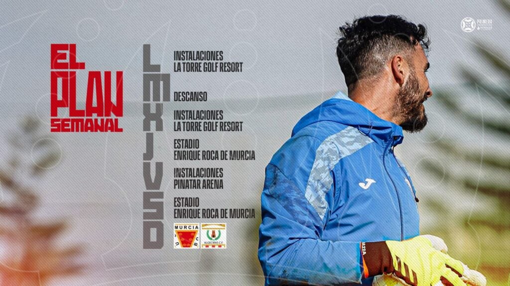 Plan semanal del Real Murcia: preparación para el partido contra el Algeciras C.F.
