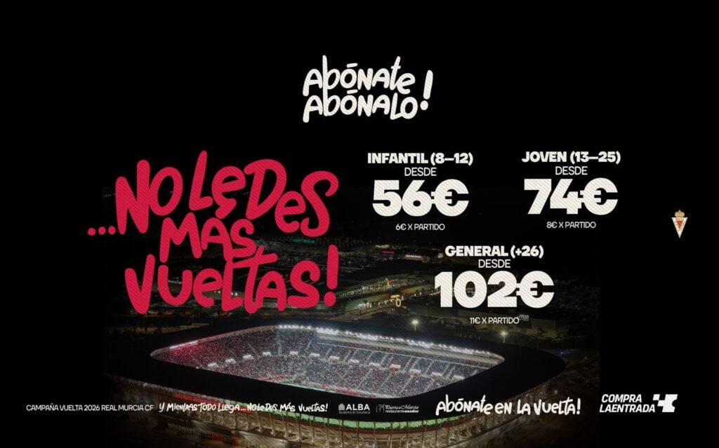 ¡No le des más vueltas…! Abónate, Abónalo: Abono Joven desde 74€ toda la segunda vuelta