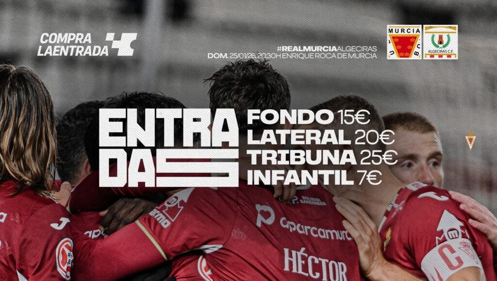 ¡Este domingo jugamos en casa! Hazte con tu entrada para el Real Murcia – Algeciras C.F.