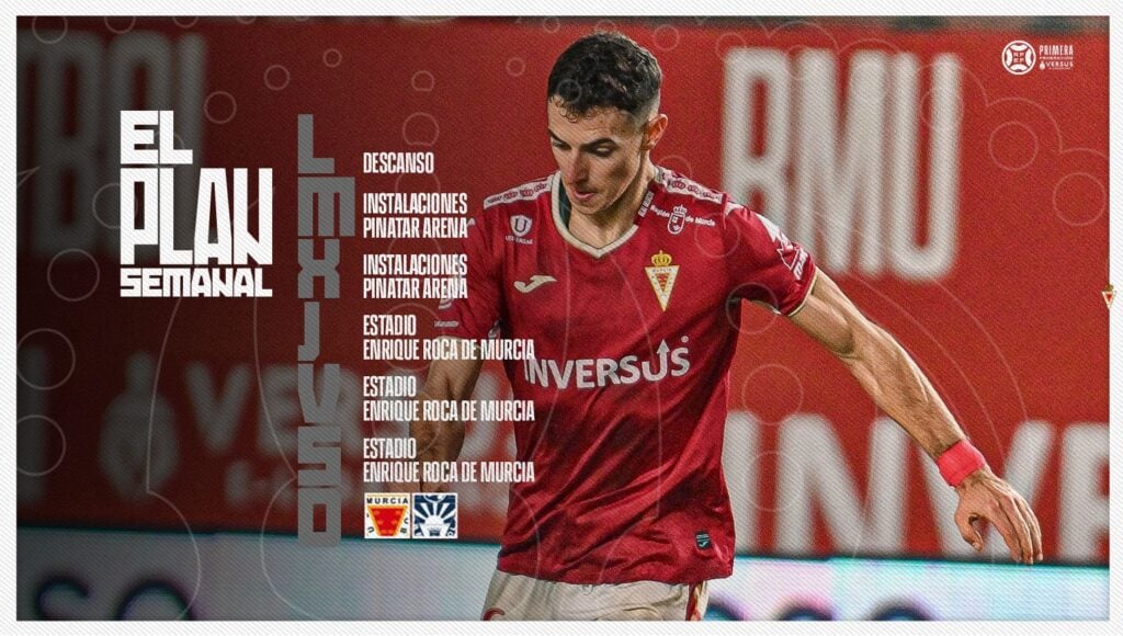 El Real Murcia define su plan semanal de trabajo antes del encuentro frente al Marbella F.C.