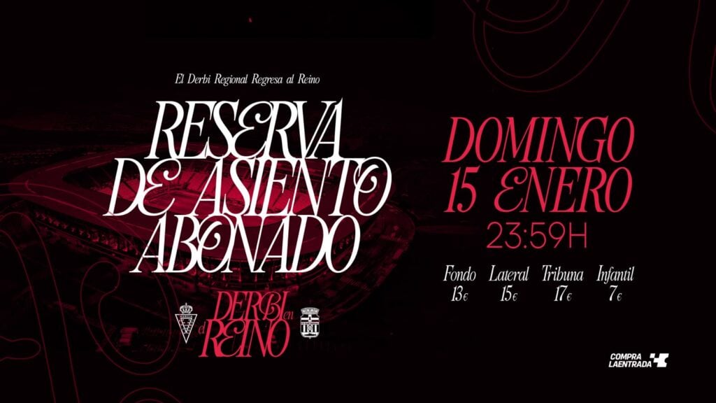 Abonado, recuerda: tu asiento para el Derbi está reservado hasta el domingo 15 de enero a las 23:59h.
