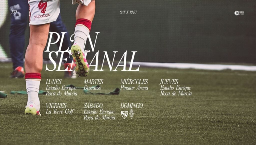 Plan semanal del Real Murcia para preparar la jornada 30