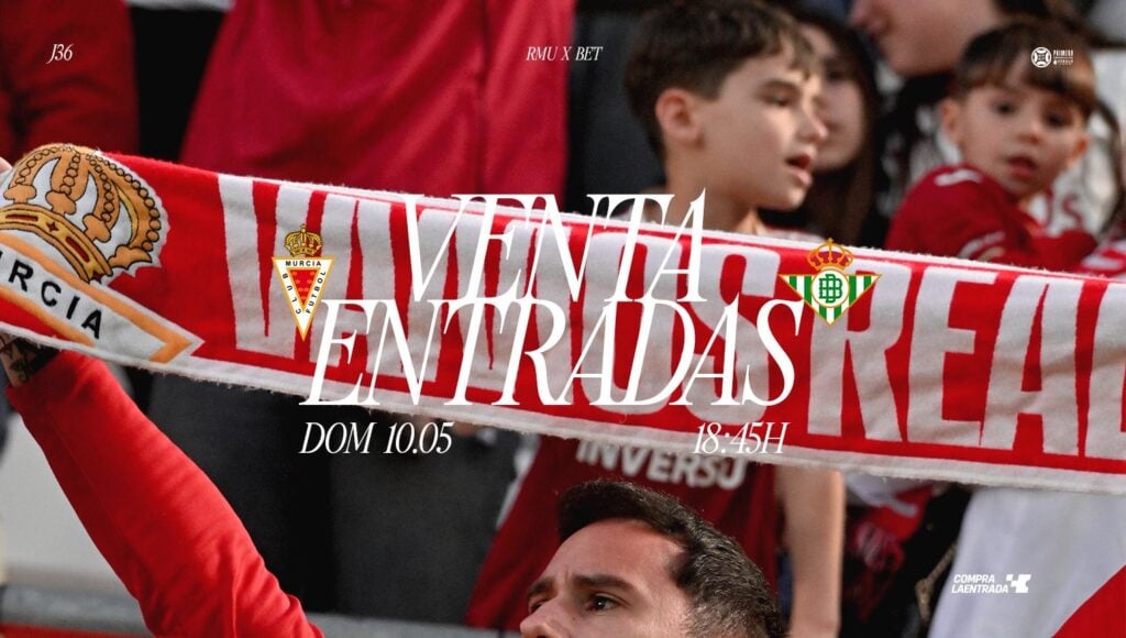 Hazte con tus entradas para el próximo partido en casa: Real Murcia C.F. – Betis Deportivo