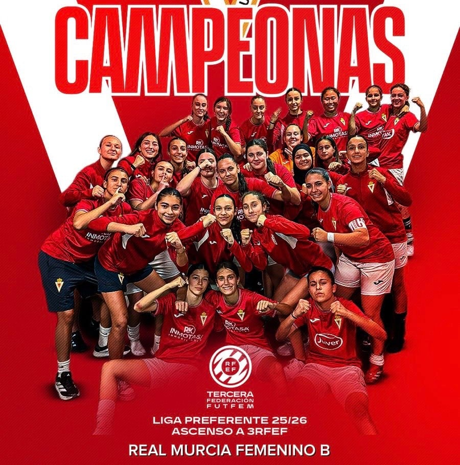 El Real Murcia Femenino B asciende a Tercera RFEF tras proclamarse campeón de Preferente