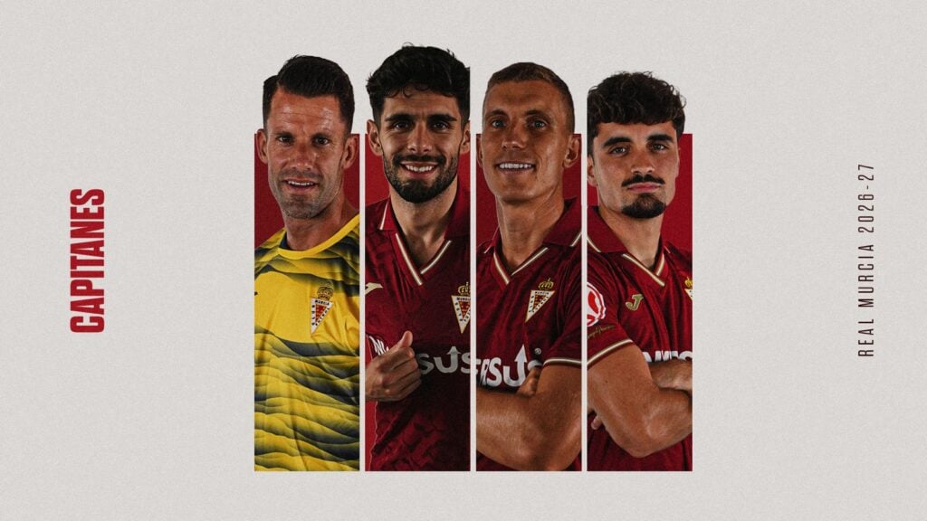 El Real Murcia define a los capitanes de la primera plantilla para la temporada 2026/27