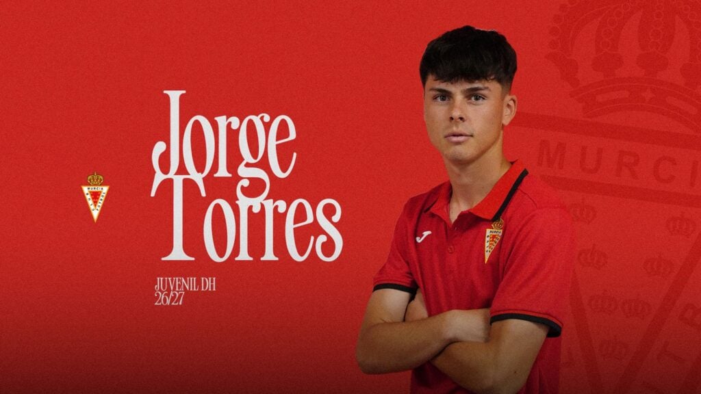 Jorge Torres nuevo fichaje para el Juvenil División de Honor del Real Murcia