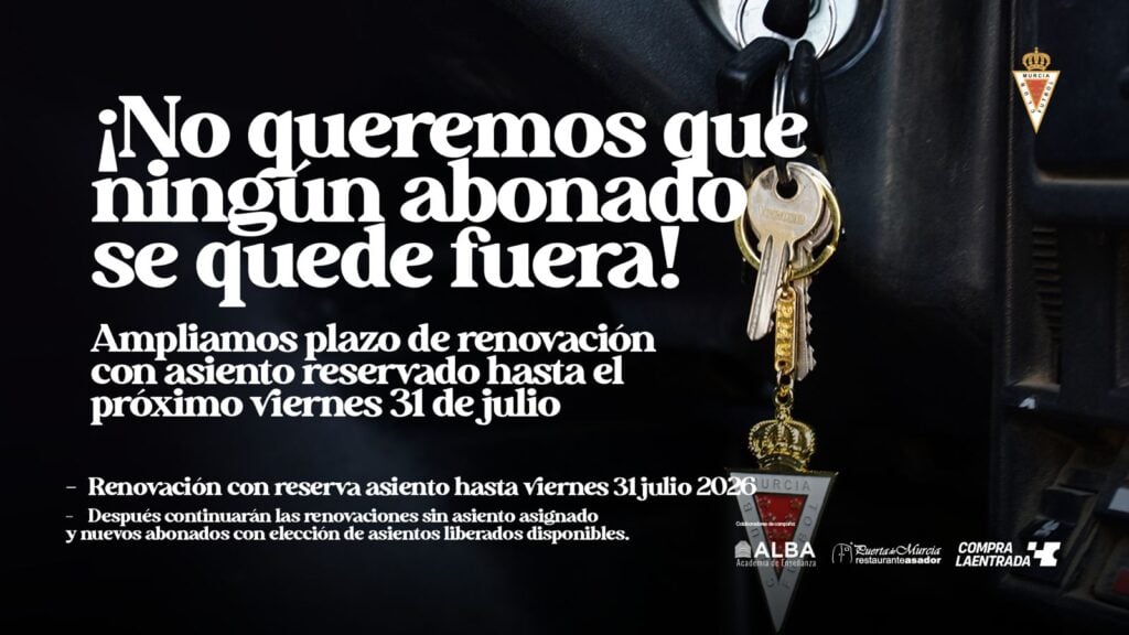 El Real Murcia amplía el plazo de renovación con asiento reservado para que ningún abonado se quede fuera