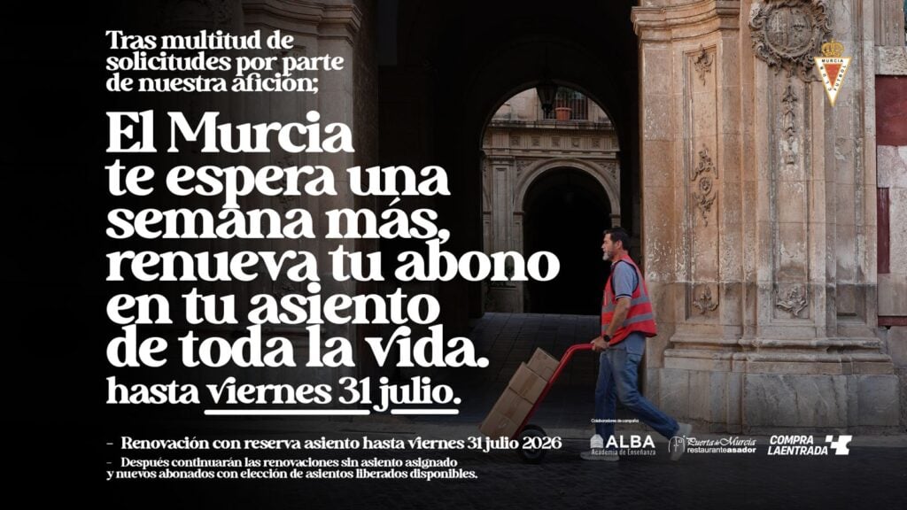 ¡El Real Murcia te espera una semana más! Ampliamos el plazo para renovar con tu asiento reservado