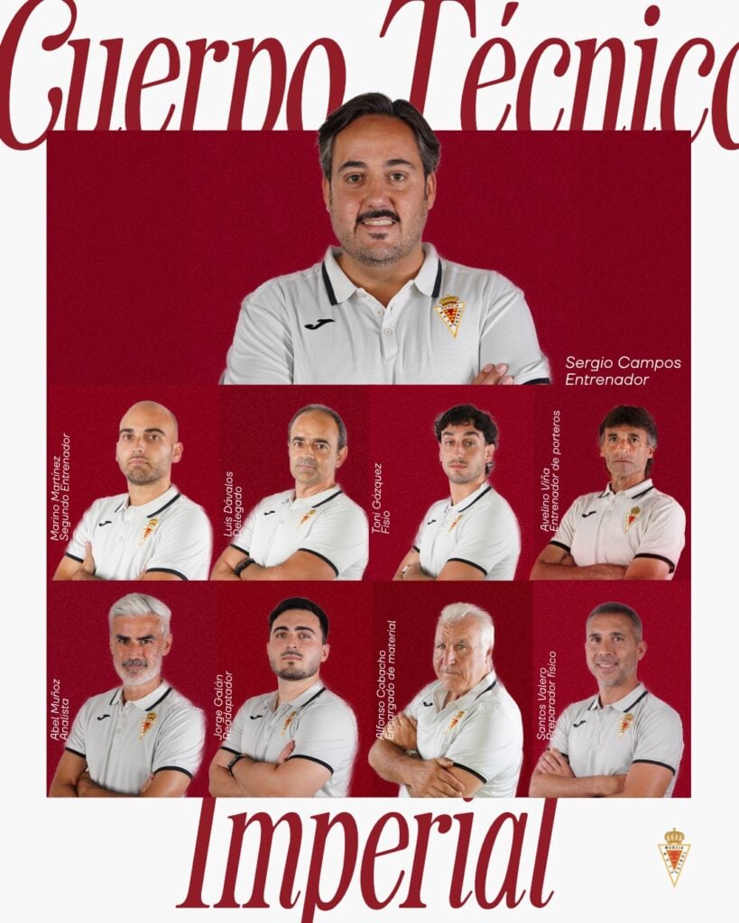 El Real Murcia Imperial define su cuerpo técnico para la temporada 2026/27 en Segunda RFEF