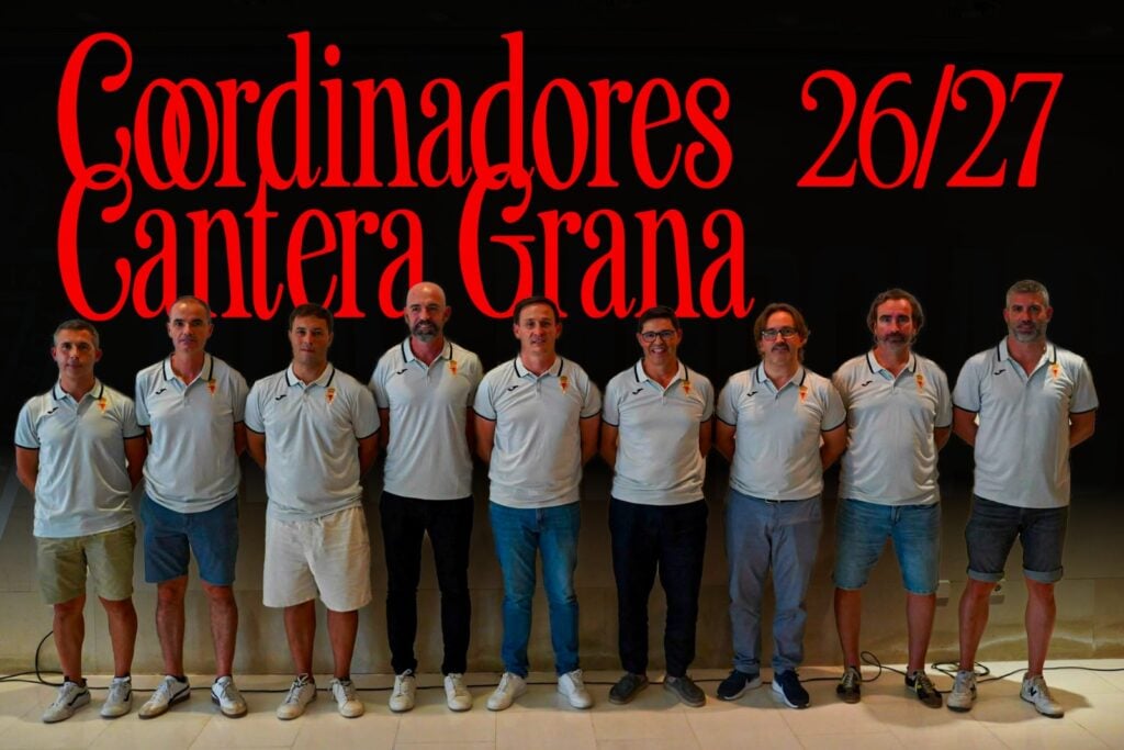 El Real Murcia define la estructura de coordinadores de la Cantera Grana para la temporada 2026/27