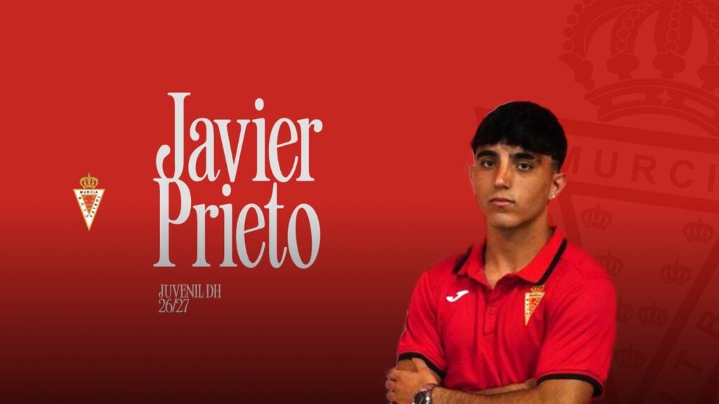 Javi Prieto se incorpora a la estructura juvenil del Real Murcia para golear de grana