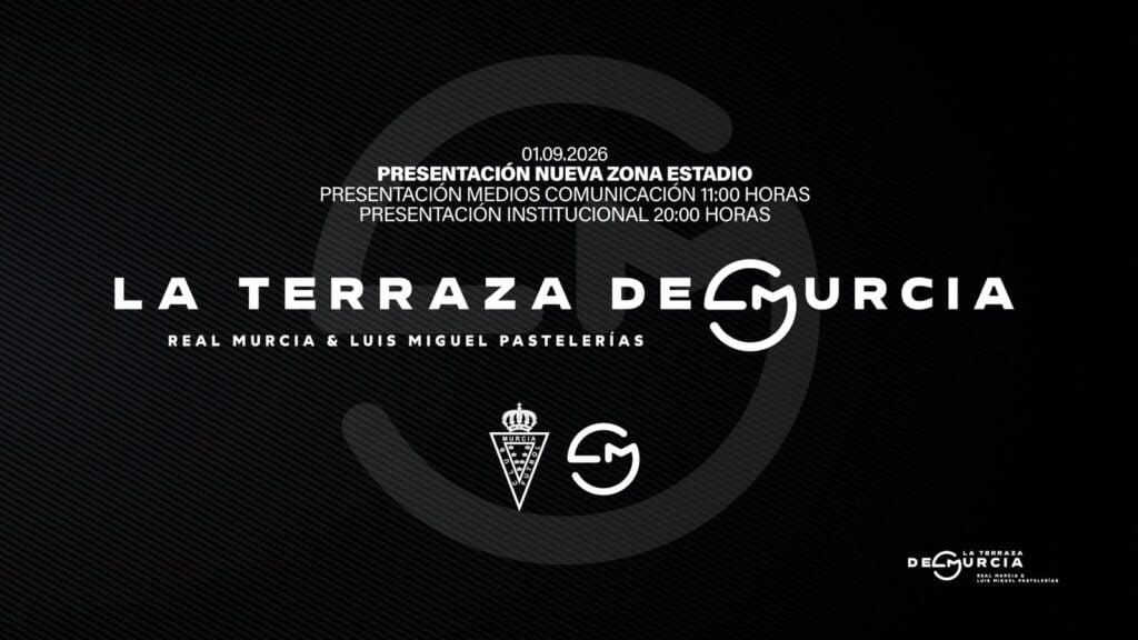 El Real Murcia presenta hoy ‘La Terraza del Murcia’, su nueva zona del Estadio Enrique Roca junto a Luis Miguel Pastelerías