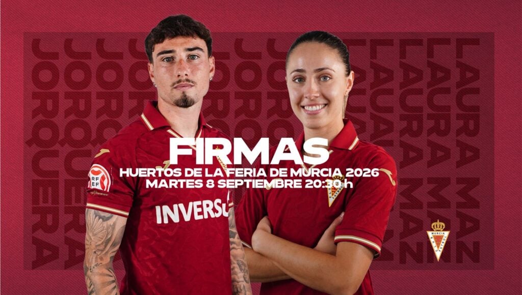 Joel Jorquera y Laura Mazón estarán este martes en el stand del Real Murcia en los Huertos de la Feria de Murcia