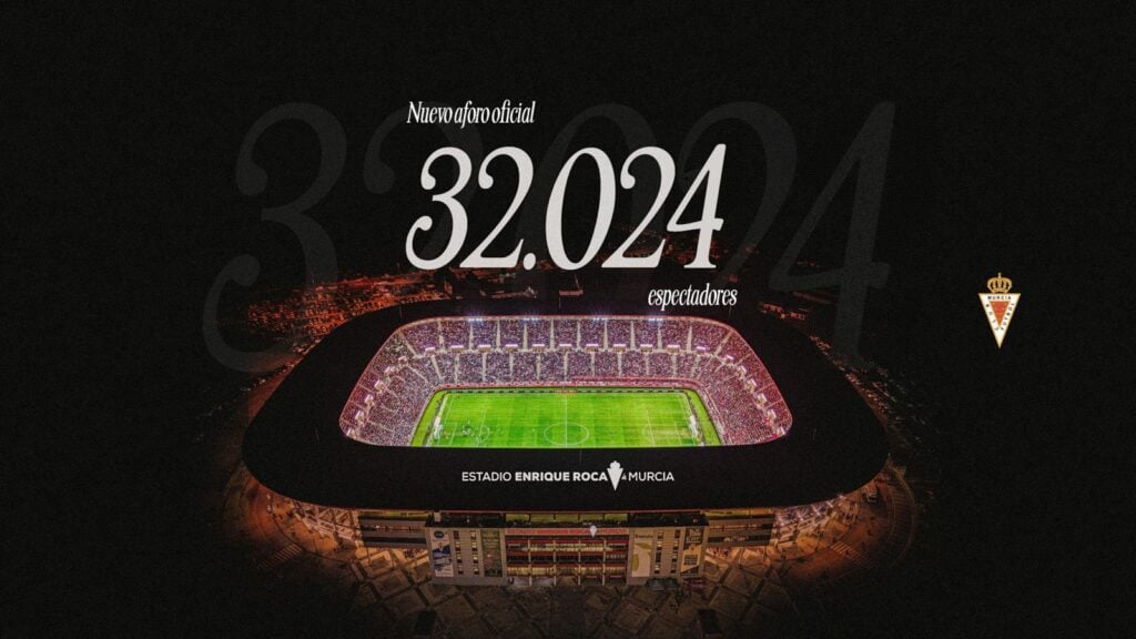 El Estadio Enrique Roca de Murcia alcanza los 32.024 espectadores de aforo oficial
