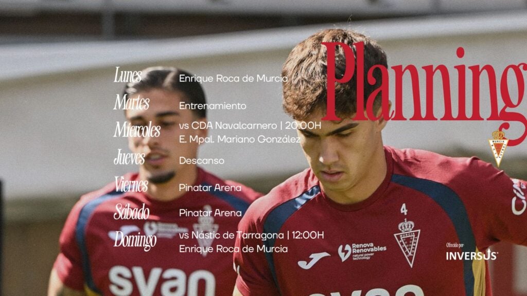 El Real Murcia C.F. afronta una semana con Copa Federación y Primera Federación con INVERSUS